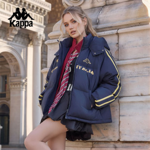 Kappa卡帕运动羽绒服2026冬季 男女情侣连帽鸭绒保暖轻薄外套 新款