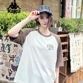 Kappa卡帕复古运动短袖 半袖 2026新款 男撞色休闲T恤字母插肩夏季