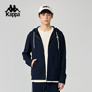 Kappa卡帕背靠背连帽开衫外套男2026新款春秋纯棉运动针织上衣男
