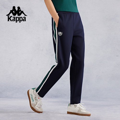 卡帕跑步运动小脚女侧面条纹长裤