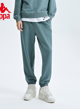 Kappa卡帕运动裤outlets男黑色针织长裤休闲裤小脚卫裤K0C52AK62