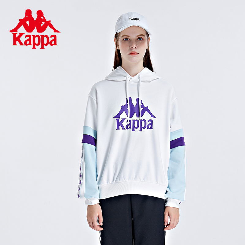 kappa卡帕背靠背串标套头连帽衫2025新款女运动卫衣休闲外套女款