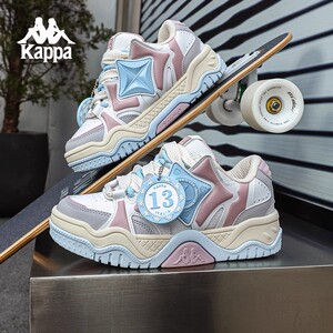 Kappa卡帕板鞋女款新款春秋增高鞋子厚底面包鞋女运动休闲鞋