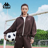 Kappa卡帕背靠背运动外套春秋新款 卫衣女士休闲上衣 复古针织开衫