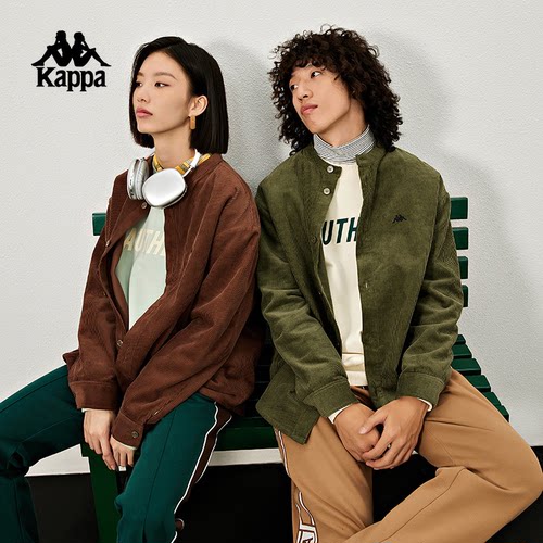 Kappa卡帕复古运动长袖衬衫夹克2025春秋情侣男女灯芯绒休闲外套