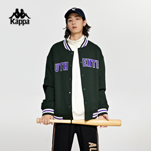 Kappa卡帕棒球服新款 复古运动卫衣休闲字母外套K0D72WK80 男冬美式