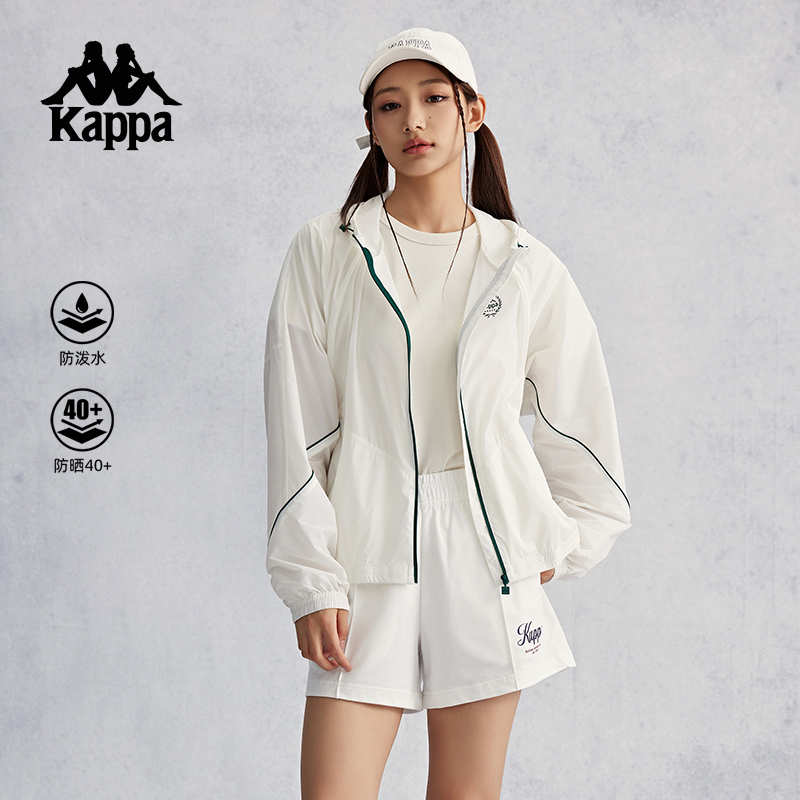 kappa卡帕背靠背夏季薄款运动防水防晒外套女款夹克上衣防风衣