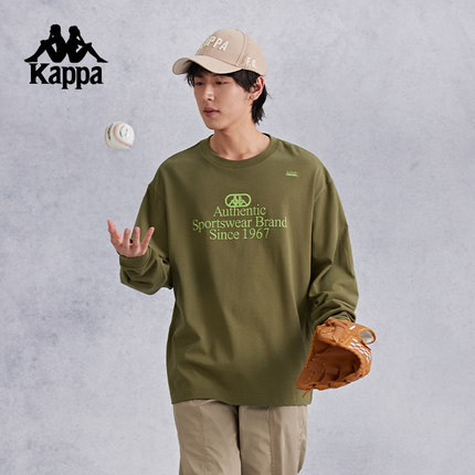 Kappa卡帕背靠背新款宽松运动卫衣纯棉长袖女情侣休闲t恤上衣男士