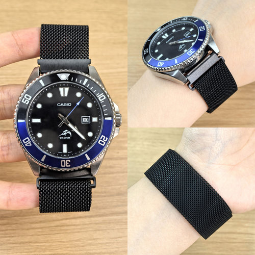适用卡西欧剑鱼MDV-106金属表带