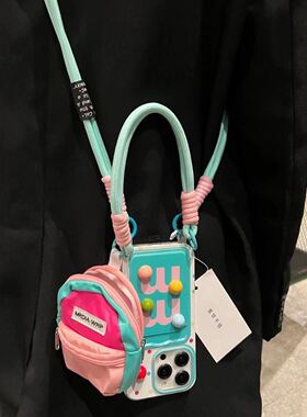 手机挂脖绳壳一体苹果16ProMaxiPhone16plus13女12软套14卡包15