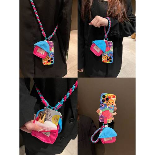 手机挂脖绳壳一体包苹果16ProMax手机壳iPhone15Pro女12软13斜跨4