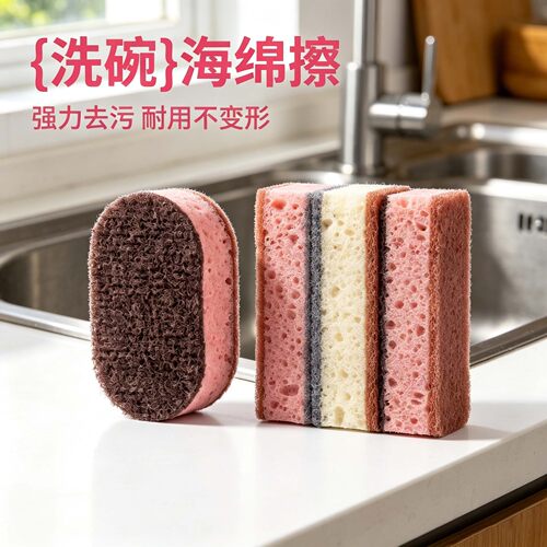 洗碗海绵擦加厚高密度三个装