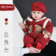 婴儿冬装 婴幼儿周岁爬爬服拜年服 衣服加绒保暖宝宝国风连体衣冬季