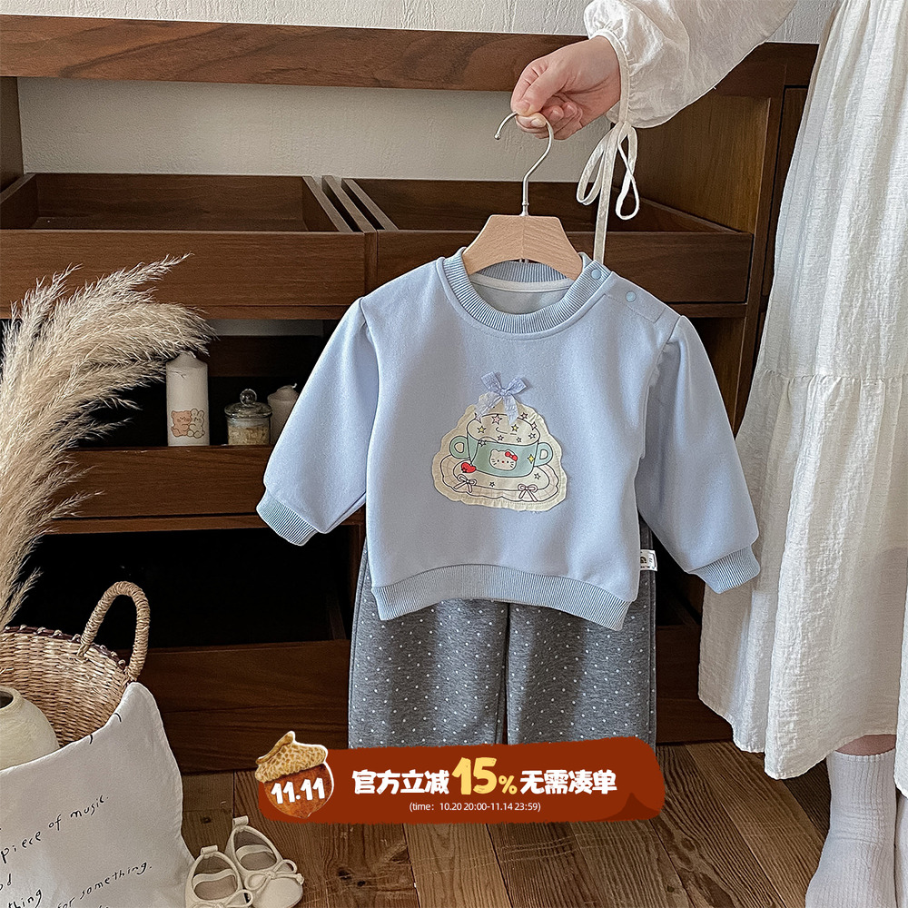 男宝早秋穿搭洋气儿童秋季套装超萌卫衣裤婴儿秋装衣服分体外出服