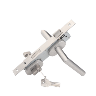 黑色分体断桥塑钢门锁铝合金门框不锈钢窄边公共消防工程防火门锁