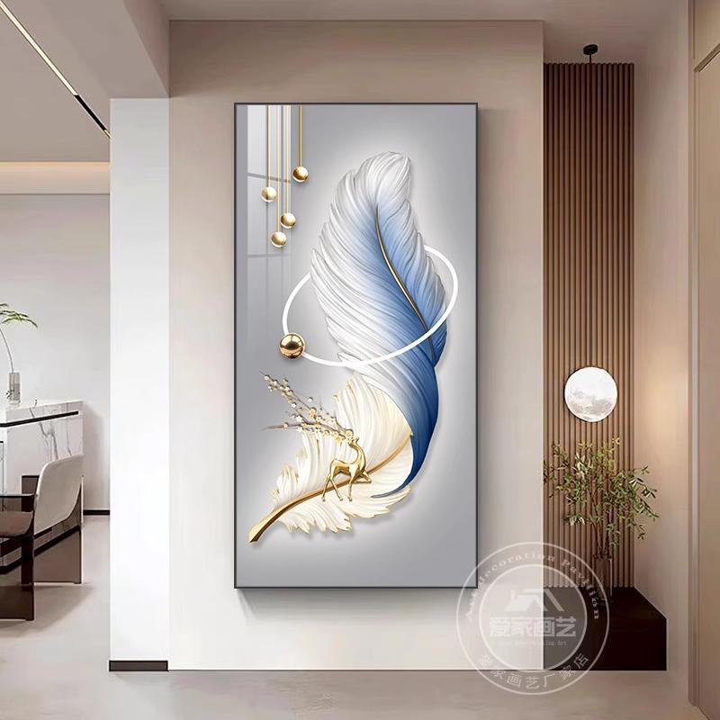入门玄关装饰画客厅墙壁挂画玄关画现代轻奢玄关墙正对入户门壁画