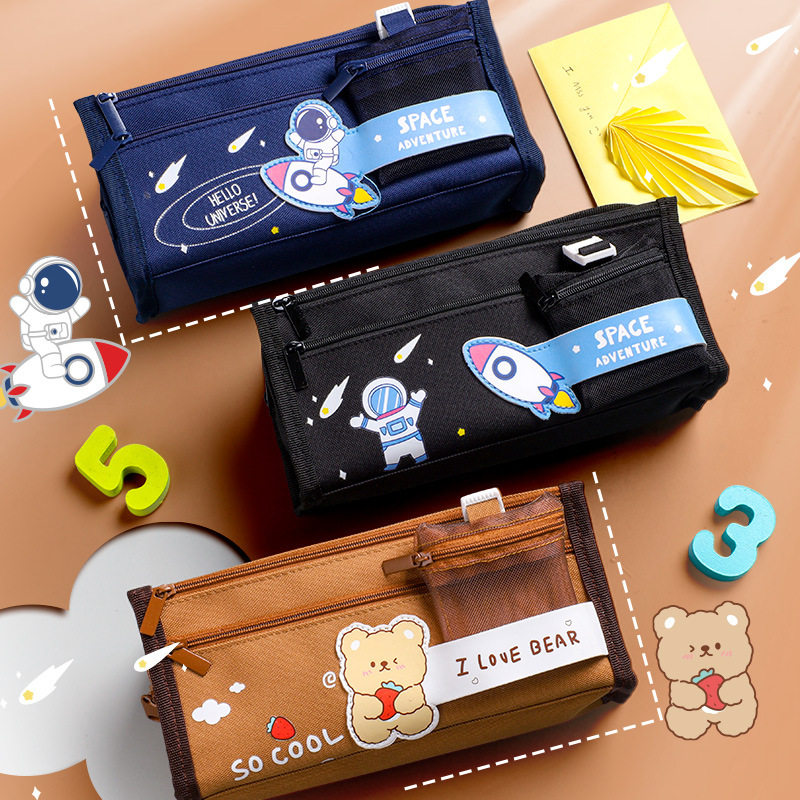 笔袋ins笔袋男孩子小学生简约ins笔袋初中生用男生多功能20cm尺文具袋