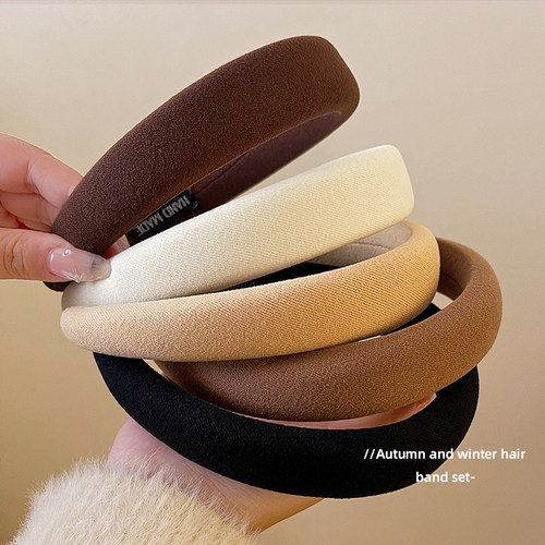 奶咖色高颅顶海绵宽边发箍