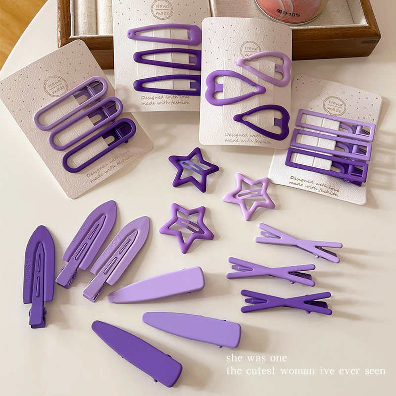 紫色刘海小发夹女侧边碎发无痕bb夹发卡边夹前额鸭嘴一字夹子头饰,饰品/流行首饰/时尚饰品新,发饰,淘宝优惠券,粉丝福利购,淘宝优惠卷