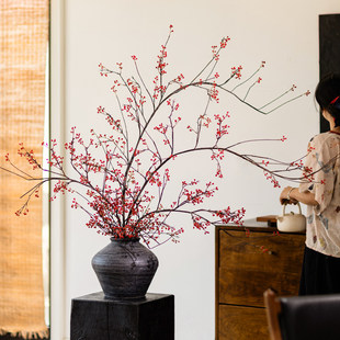 中式仿真花山归来枝条假花果实藤蔓室内客厅桌面插花装饰摆件