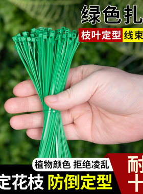 家用植物园艺绿色扎带自锁式扎带花架造型固定绳养花种菜爬藤专用