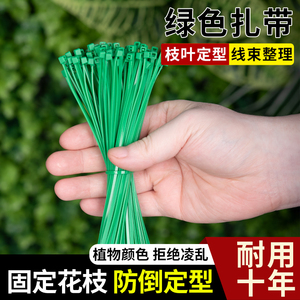 家用植物园艺绿色扎带自锁式扎带花架造型固定绳养花种菜爬藤专用