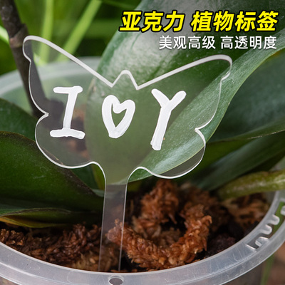 亚克力标签高透明花盆小插牌