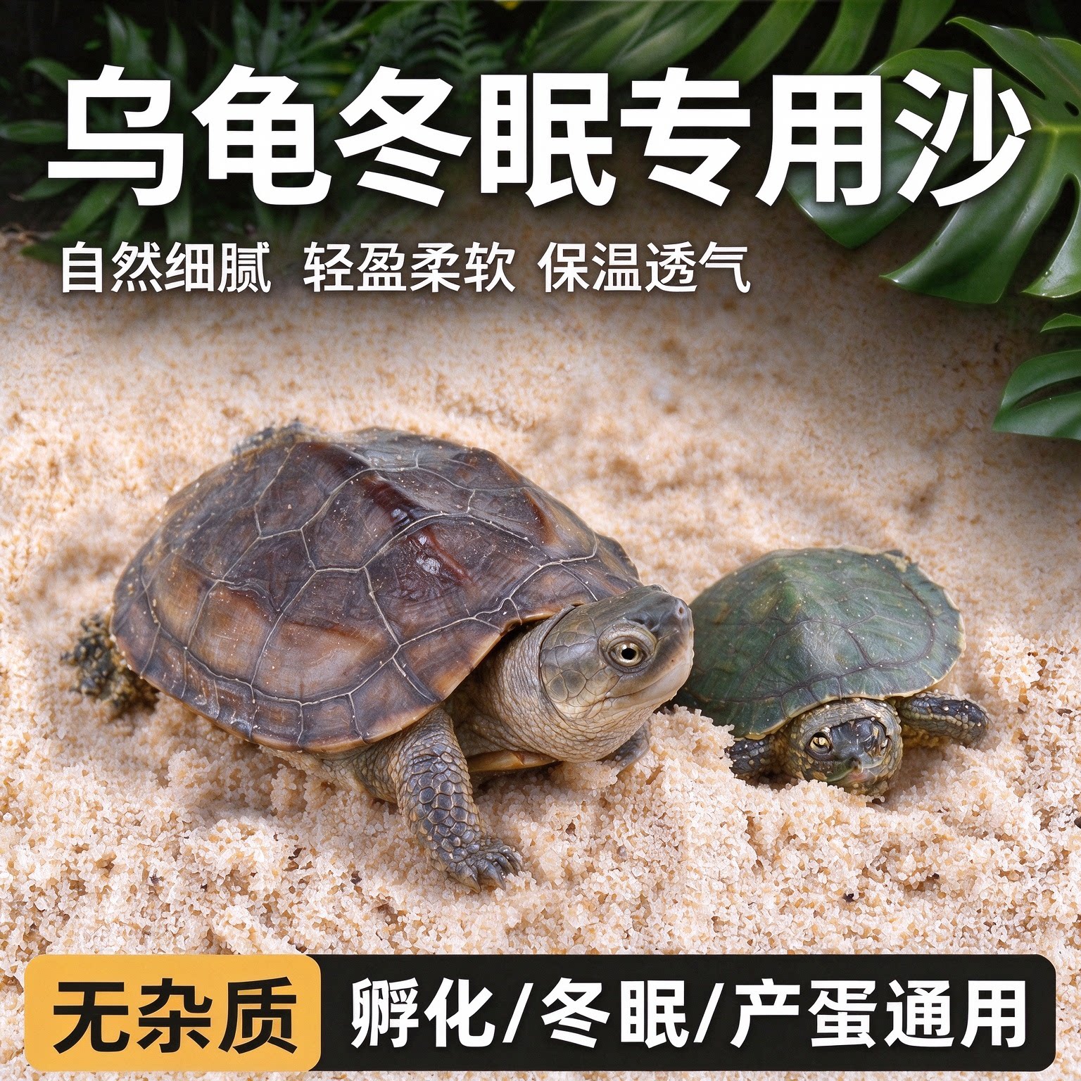 乌龟冬眠专用沙尼罗河沙草龟巴西龟金钱龟保湿透气龟缸造景免洗沙