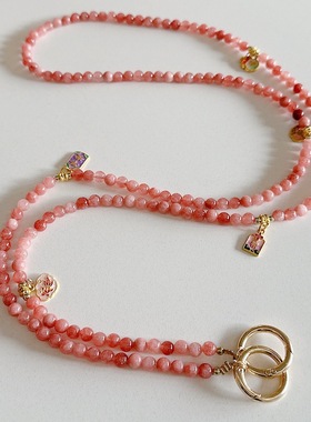 手工精美天然石吊坠橙色水晶手机链超好看斜挎可背手机挂绳包包防丢安全挂链轻奢小众精致高级感礼物女挂件