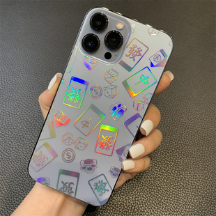 樱声适用于苹果13镭射背膜iPhone12pro 炫彩手机贴纸11立体浮雕手机贴膜mini散热彩膜14改色贴7保护膜 max个性