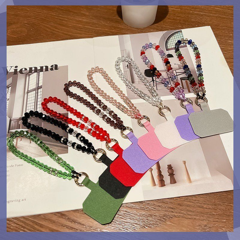 樱声适用于手机型号通用网红新款手机挂绳短款小清新水晶链手腕防丢挂件送固定夹片结实手工串珠七彩挂饰女款,3C数码配件,手机挂件/手机链,淘宝优惠券,粉丝福利购,淘宝优惠卷