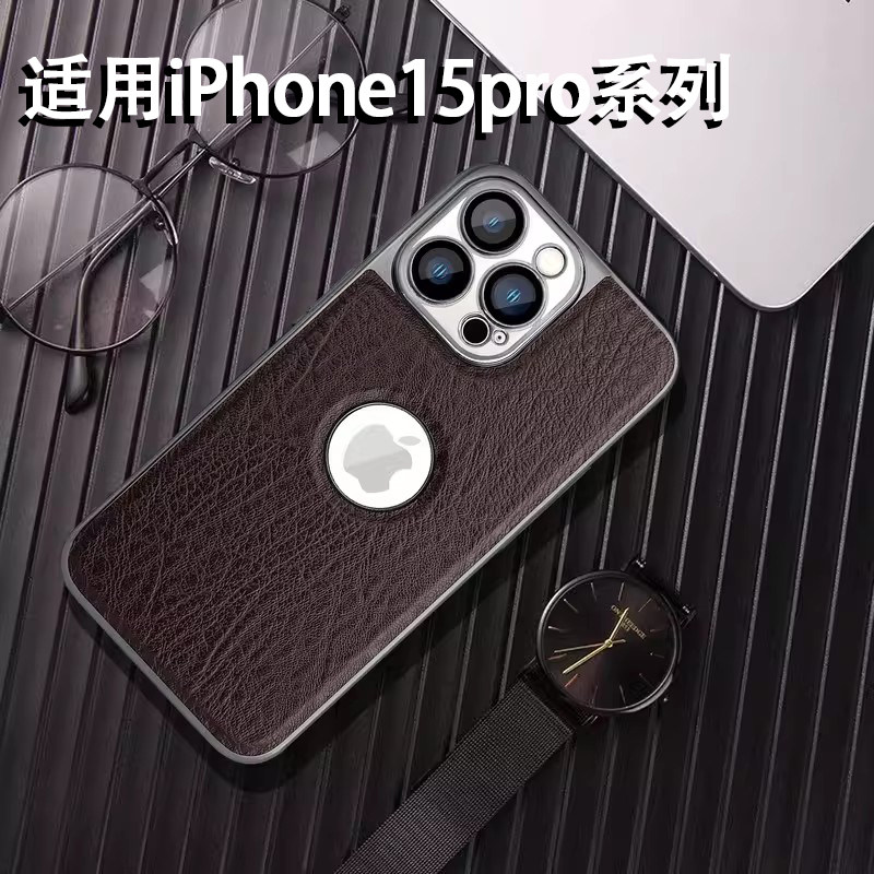 适用苹果15pro手机壳iphone15ProMax高档鳄鱼皮纹外壳13高端轻薄防摔14商务11高级感黑色男生15手机套高颜值