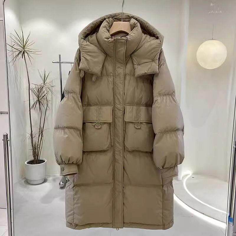 ROUMIKL高端精品服女2025冬季新款韩版中长款过膝加厚修身衣外套