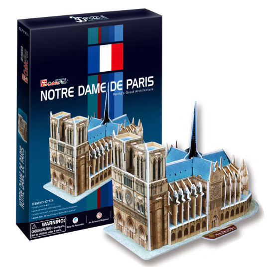 乐立方3D立体拼图巴黎圣母院建筑模型手工益智玩具摆件拼图C717
