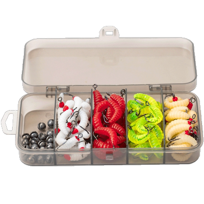 100件路亚饵面包虫钓组套装