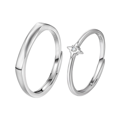 SD四芒星情侣钻石对戒