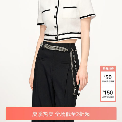 直筒阔腿西装长裤