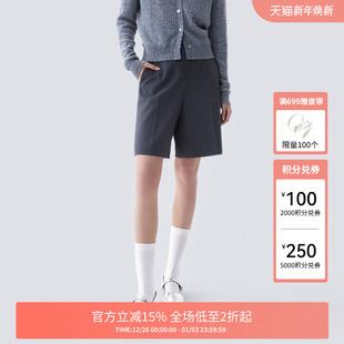 女阔腿裤 短裤 五分裤 子高腰羊毛2024新款 FIVE 女冬装 PLUS通勤西装