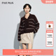 PLUS毛织法式 100%羊毛系带撞色条纹针织衫 2026新款 FIVE 女春装