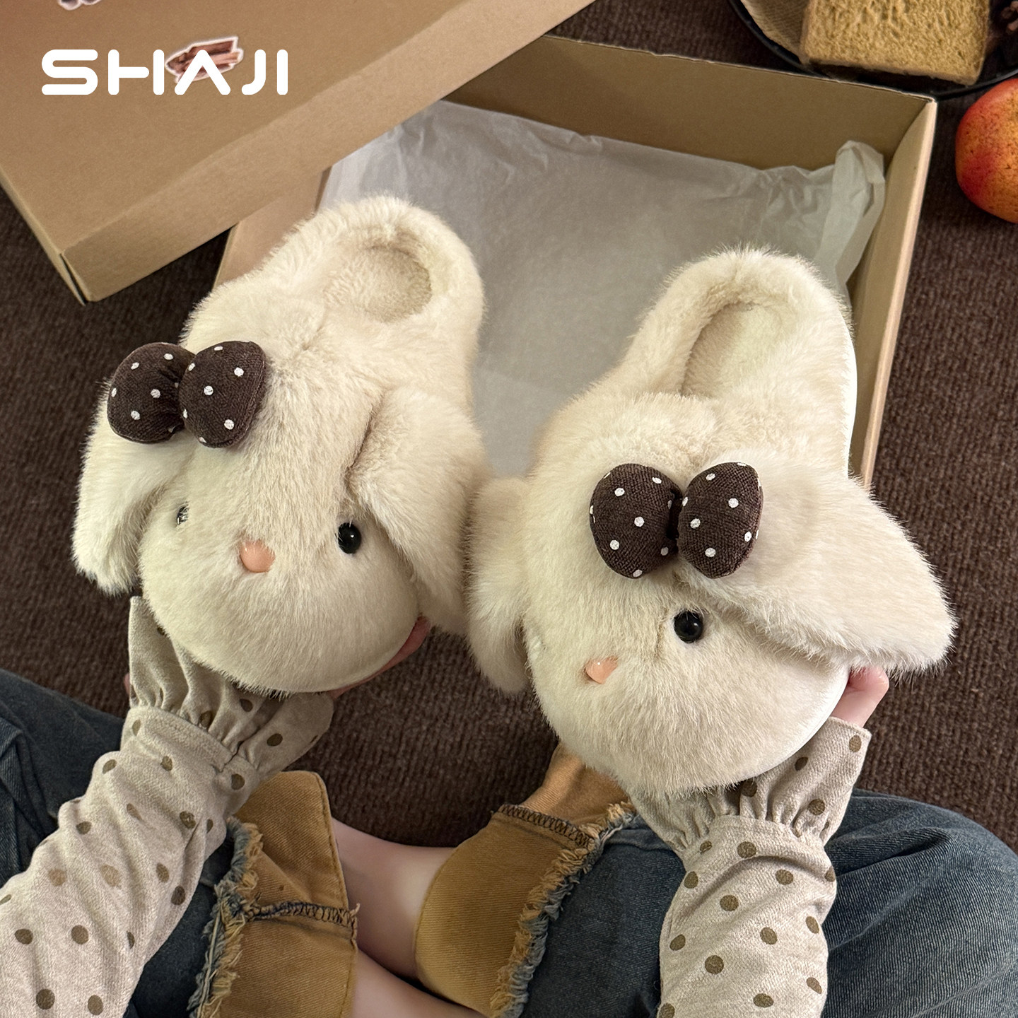 毛茸茸棉拖鞋女款2026新款室内家居鞋兔子毛绒毛拖鞋拖鞋冬季女士