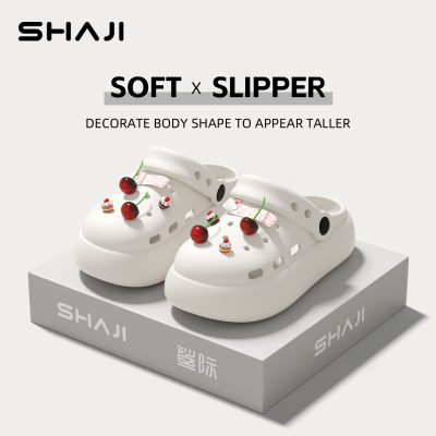 厚底洞洞鞋女款外穿增高2025新款防滑海边沙滩凉鞋包头凉拖鞋女夏