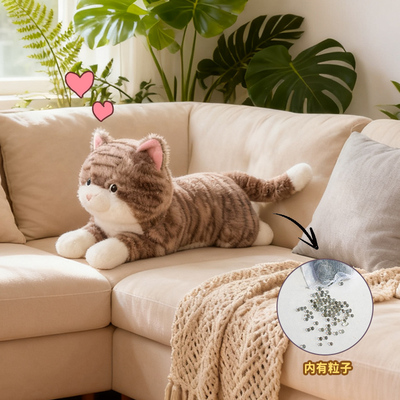 仿真暹罗狸花猫抱枕玩偶