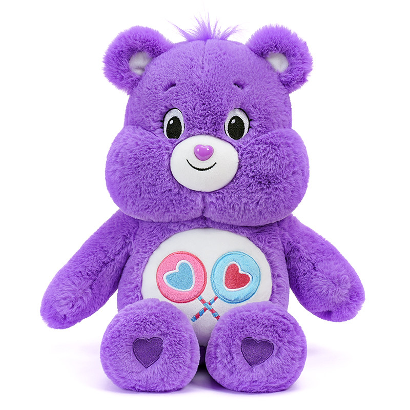 紫色爱心小熊公仔carebears彩虹熊毛绒玩偶娃娃女生日礼物分享熊