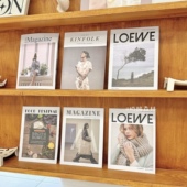 ins风英文杂志拍摄道具办公室客厅书柜民宿装 饰摆件拍照直播背景