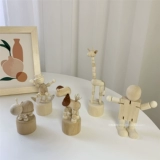 INS Wind Desktop Fun Animal Small Woodencing Metrojin Desktop Descoration Cage