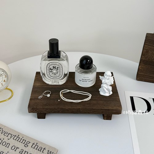 复古实木置物架桌面香水展示架