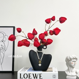 高级感摆件艺术创意美人肩陶瓷花瓶电视机柜客厅玄关设计感摆件