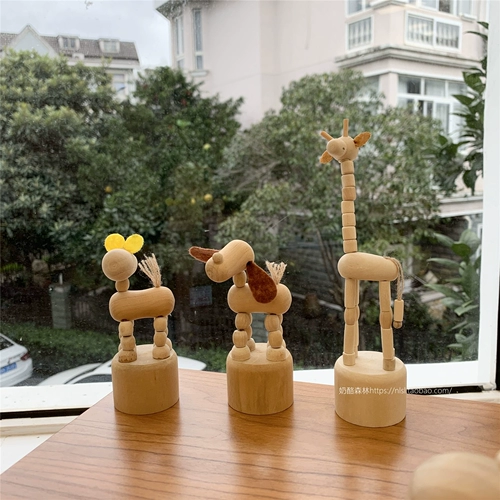 INS Wind Desktop Fun Animal Small Woodencing Metrojin Desktop Descoration Cage