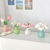 ins风仿真花小花瓶摆件办公室居家房间窗台卧室客厅小桌子装 饰品
