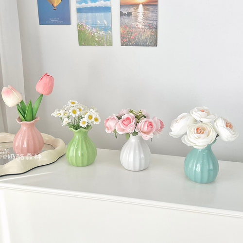 ins风仿真花小花瓶摆件装饰品